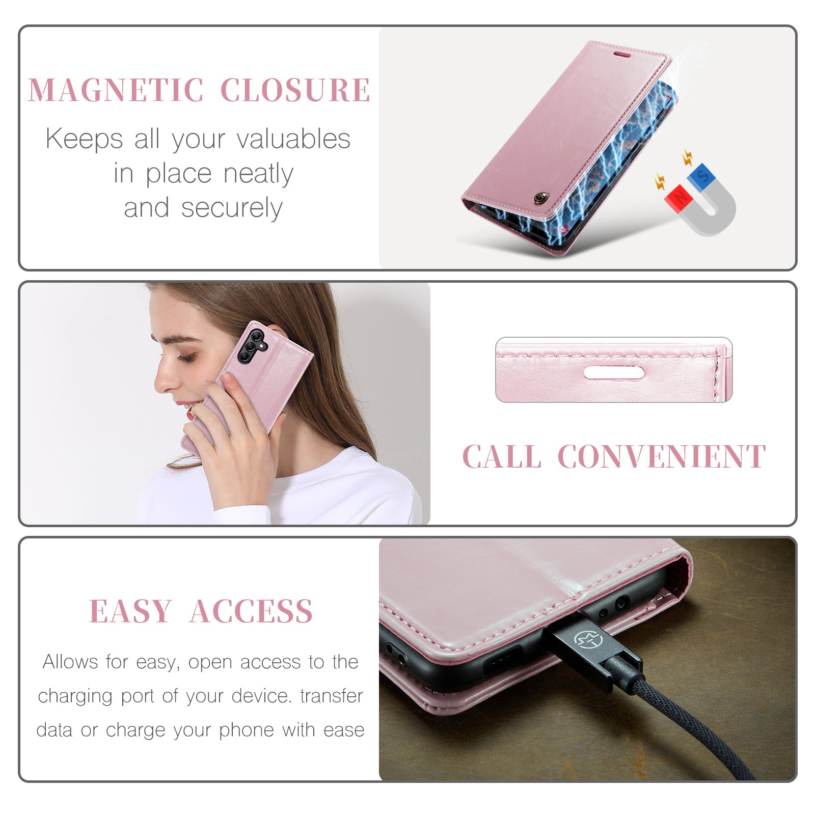 CASEME 003 Series PU Leather Phone Cover For Samsung Galaxy A54 5G Waxy Texture Magnetic Drop-proof Phone Case with Wallet Stand CASEME 003 Series PU Leather Phone Cover For Samsung Galaxy A54 5G Waxy Texture Magnetic Drop-proof Phone Case with Wallet Stand